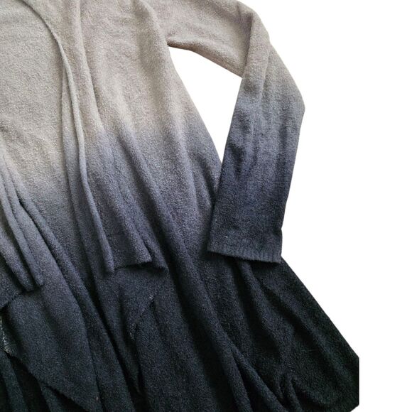 Barefoot Dreams Gray Ombre Cozychic Lite Knit Open Waterfall Cardigan S/M - Picture 3 of 5